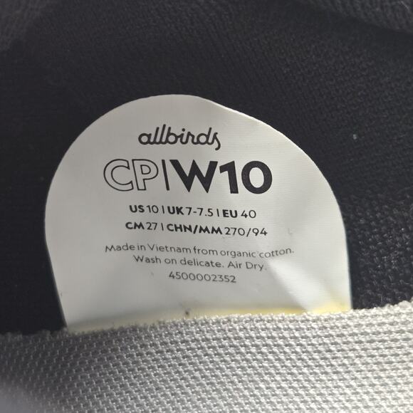 ALLBIRDS Canvas Pacers Shoes Natural Black Sneakers Women Size 10 Barely Worn - Picture 11 of 11